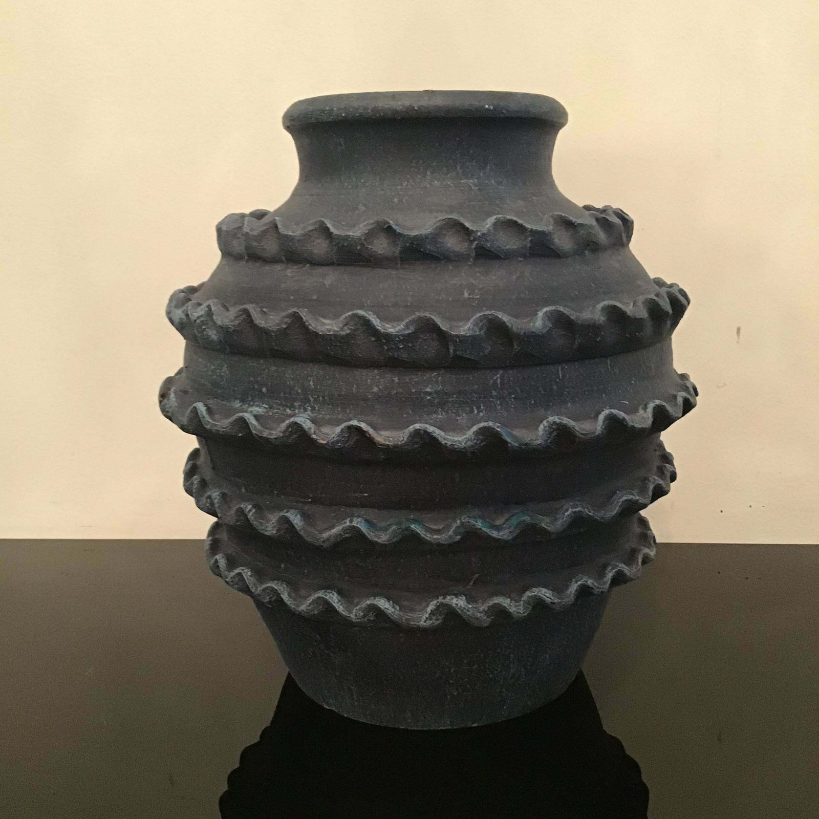 Vase "Terraglia Blu" Arlecchino Nello Stile Di Gio Ponti 1950 Italy photo Home Decor