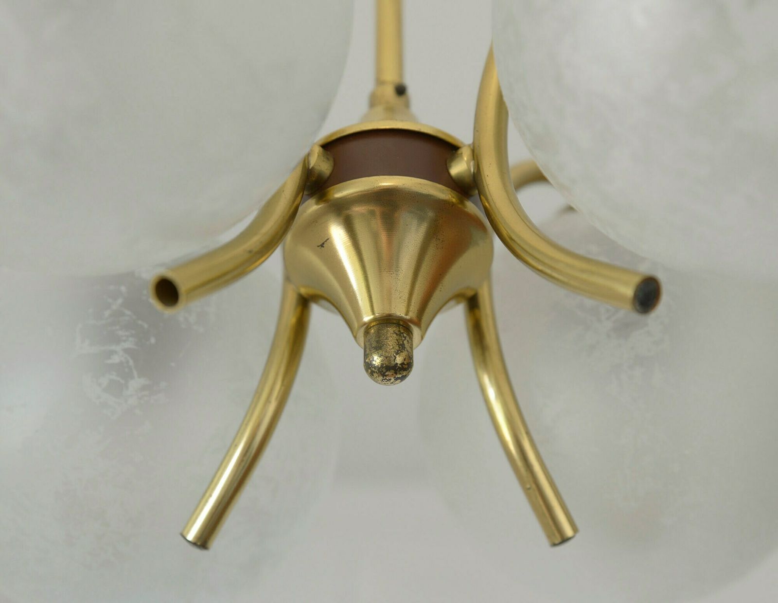 Small Vintage Pendant Light From 70's / Mid Century Chandelier / Brass Ceiling Light Fixture photo buy