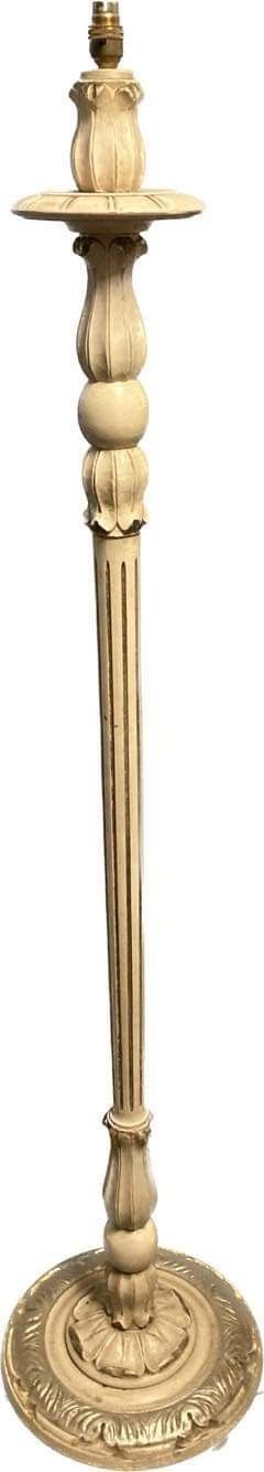 1930s Cream  Wood Painted Standard Lamp