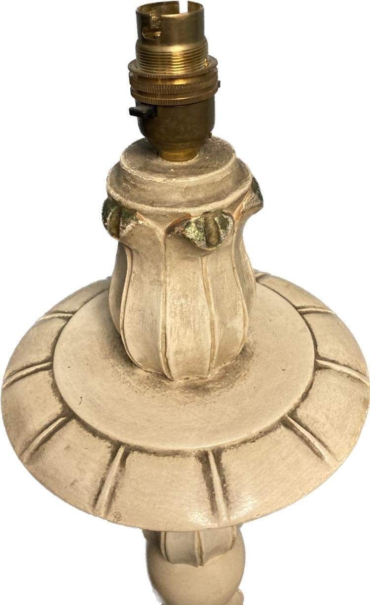 photo for sale 1930s Cream  Wood Painted Standard Lamp