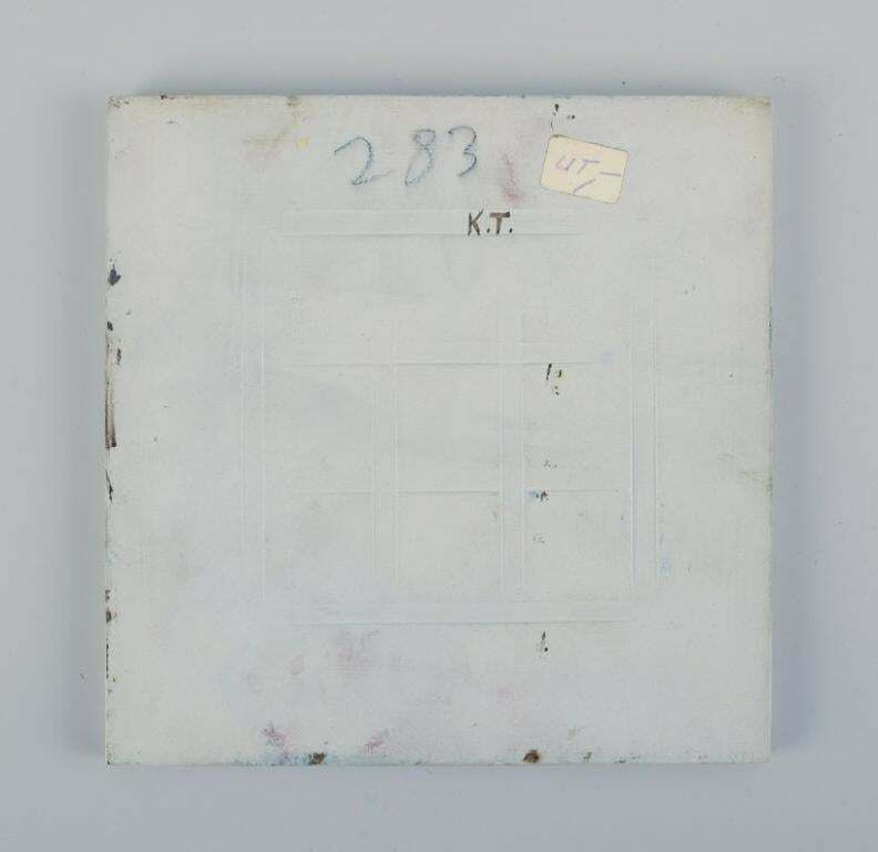 Aluminia And Royal Copenhagen, Tenera Faience. Eight Tiles. Approx. 1960s/70s photo vinterior