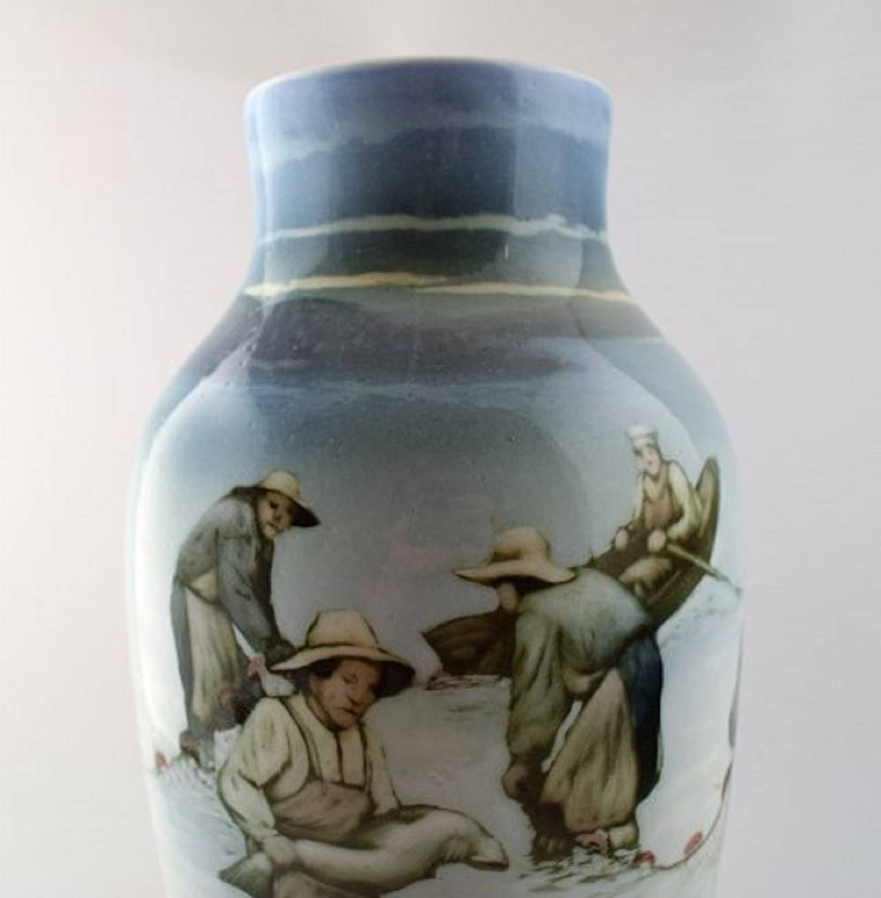 Large Art Nouveau Unique Rörstrand Nils Emil Lundström Porcelain Vase photo furniture