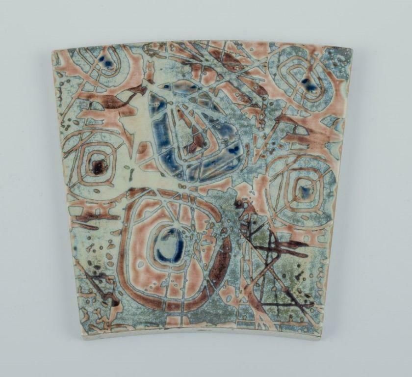 Royal Copenhagen, Six Baca Faience Tiles With Patterned Glaze. 1970s photo Home Fixtures