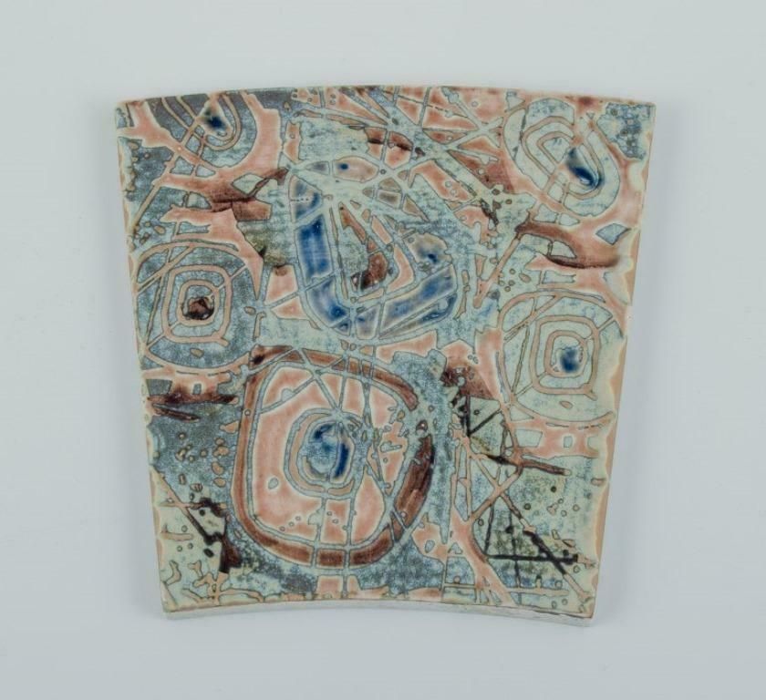 Royal Copenhagen, Six Baca Faience Tiles With Patterned Glaze. 1970s photo 246.0