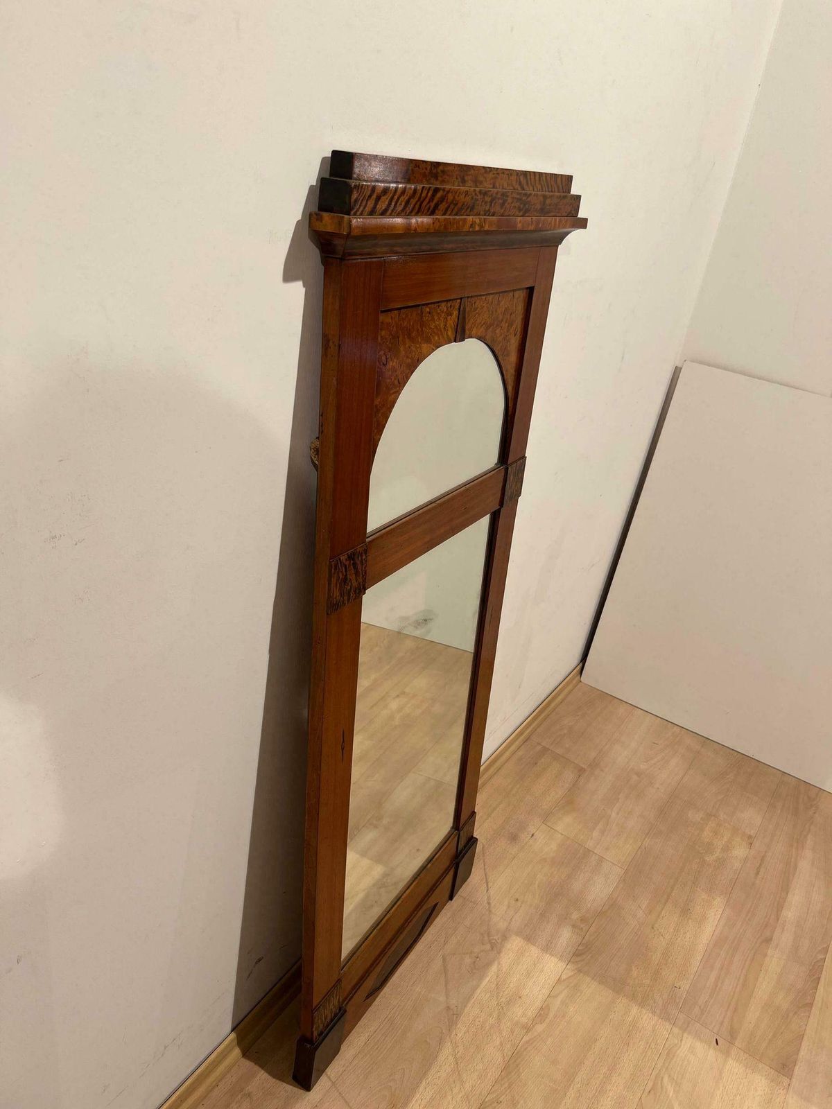 Biedermeier Mirror, Mahogany, Birch And Thuja Roots Wood, Austria, Circa 1820 photo Home Decor