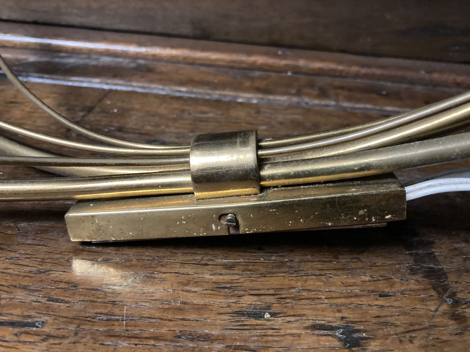 photo for sale Mid Century Pair Of Brass & Perspex French Wall Lights Attributed To Maison Arlus