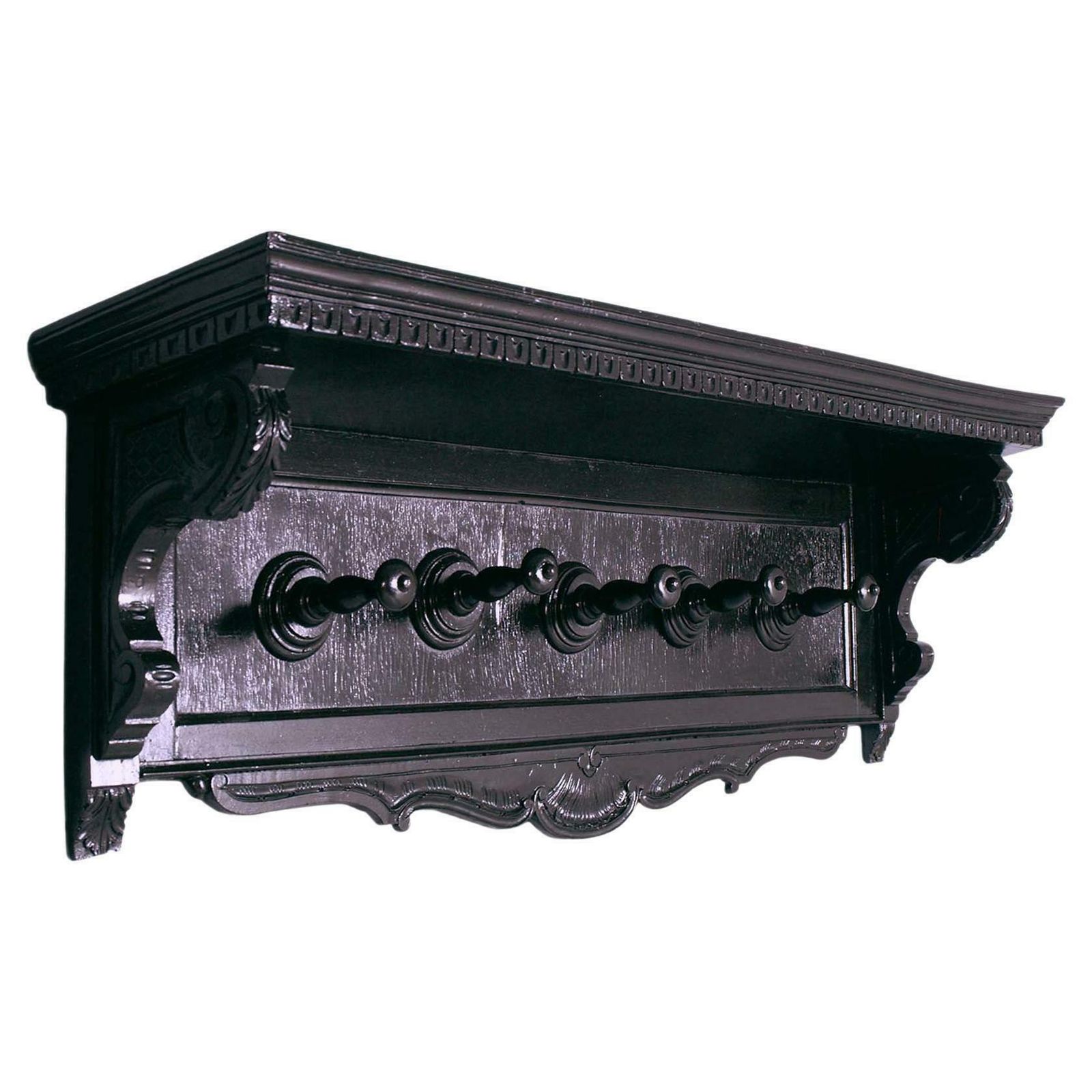 Early 1900s Carved Ebonized Walnut By Dini And Puccini Cascina Tuscany Italy