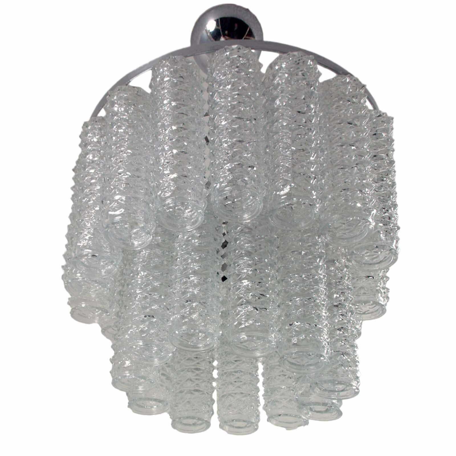 1960s Venetian Chandelier Transparent Blown Murano Glass By Venini photo Lighting