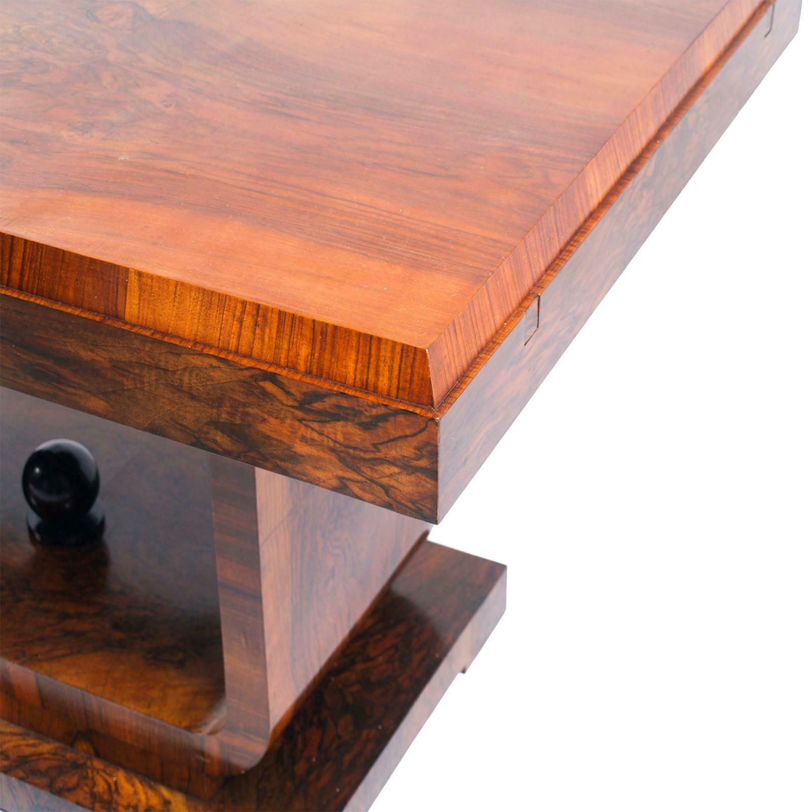 1920s Art Deco Extendable Table By Osvaldo Borsani In Burl Walnut photo for sale