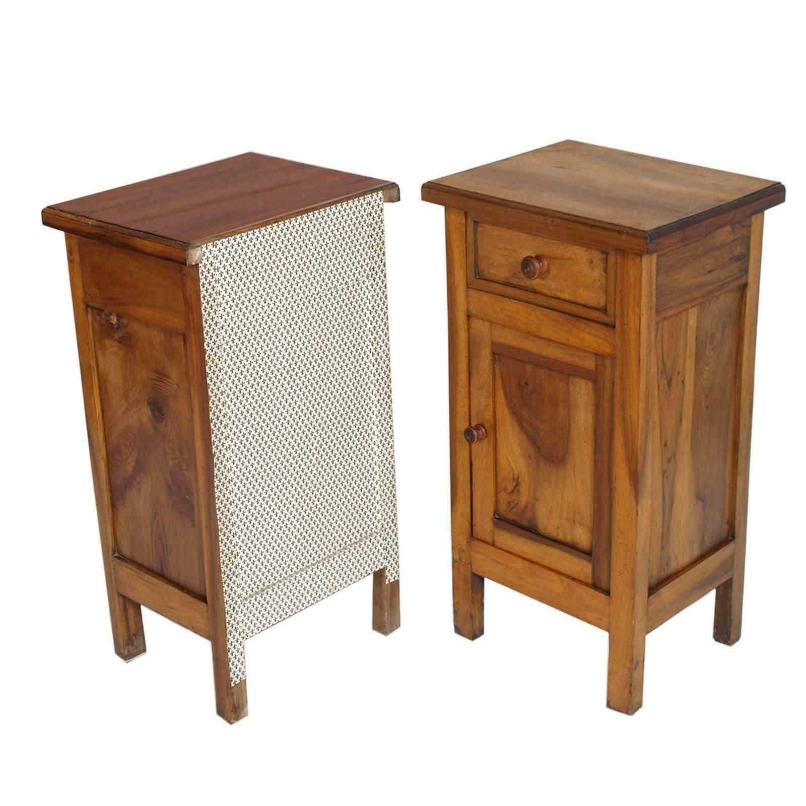 Italian Late 19th Century Country Nightstands In Solid Walnut Polished To Wax photo Furniture