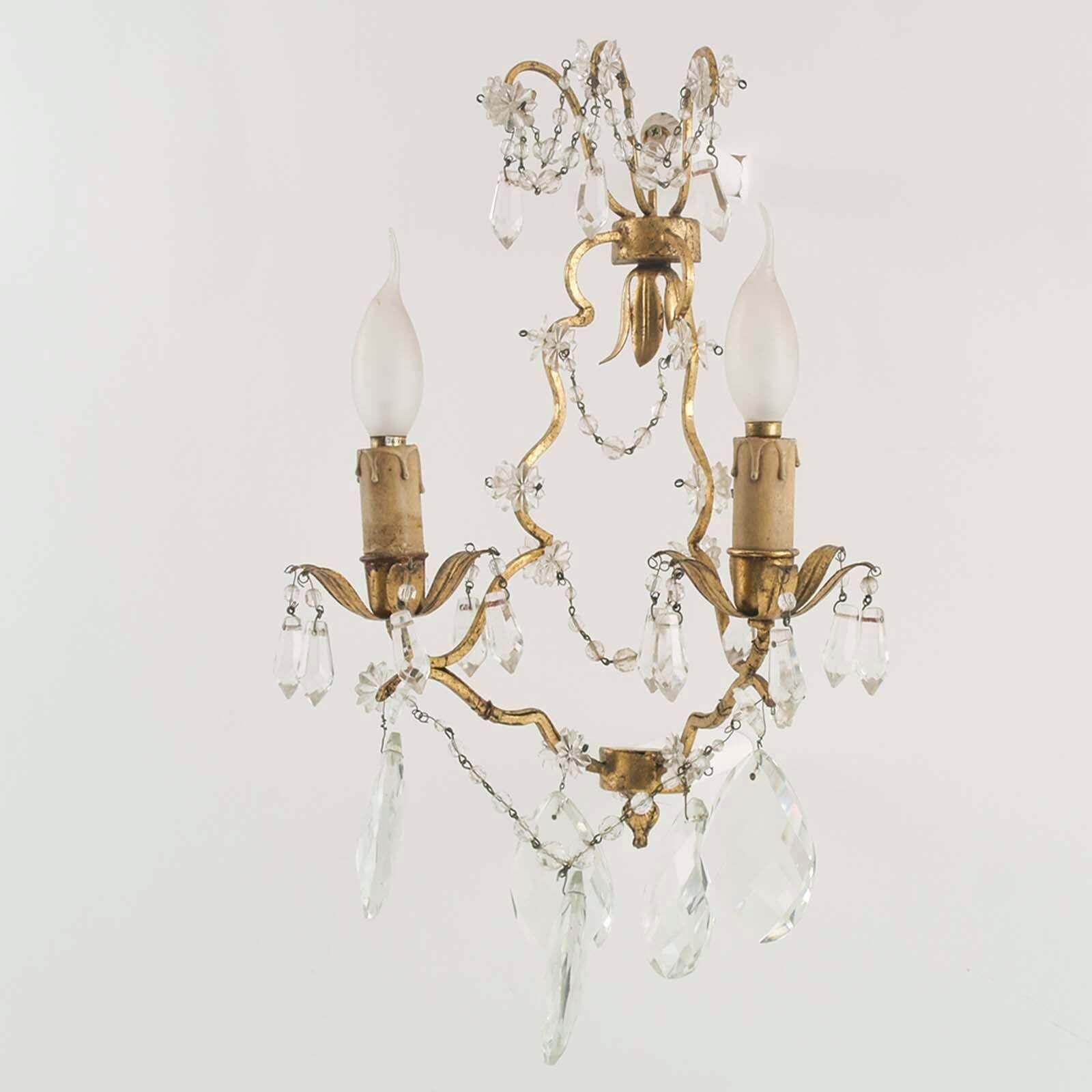 Pair Early 20th Century Maria Teresa Sconce Swarovsky Beaded From Wien photo 2600.0