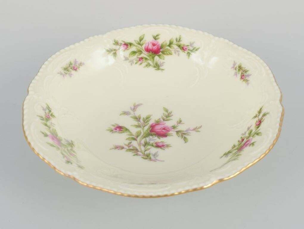 Rosenthal, Germany. "Sanssouci", Two Candlesticks And A Small Bowl In Porcelain.