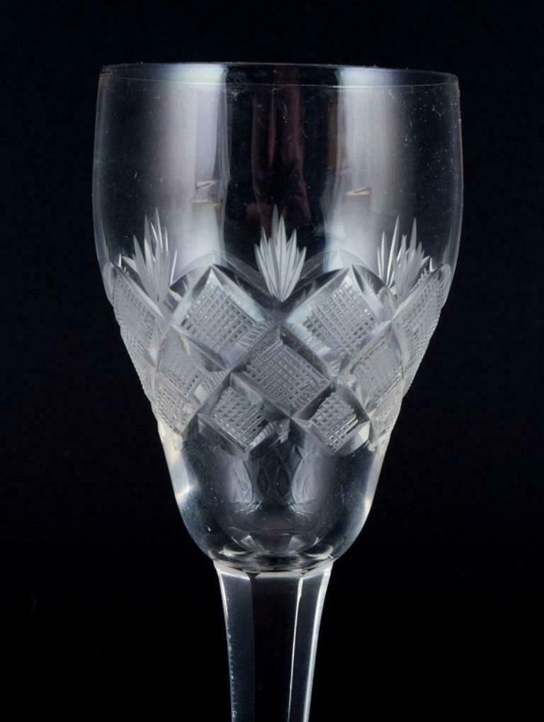 Wien Antik, Lyngby Glas, Denmark, Seven Clear Port Wine Glasses. photo for sale