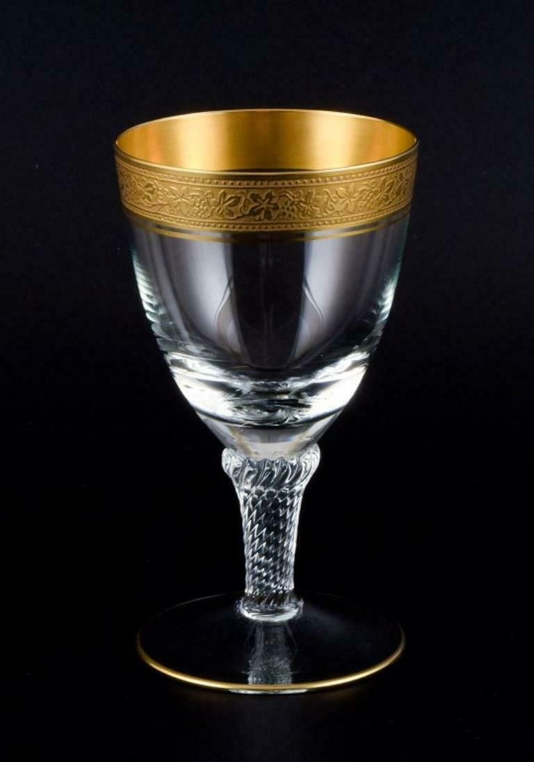Rimpler Kristall, Zwiesel, Germany, Six Hand Blown Crystal White Wine Glasses photo for sale