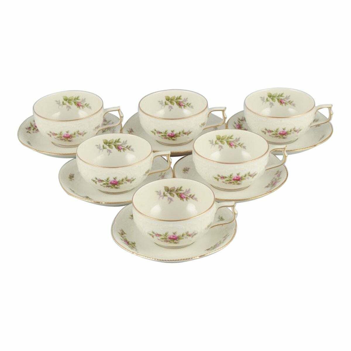 Rosenthal, Germany. "Sanssouci", Six Cream Coloured Teacups With Saucers. photo buy