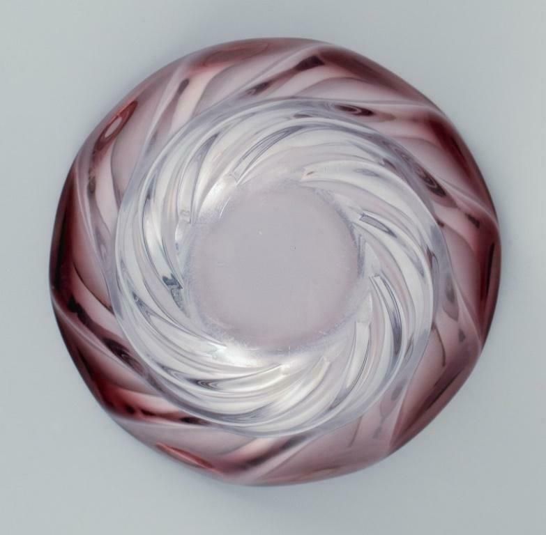 Val St. Lambert, Belgium Art Deco Art Glass Vase In Violet Tones. 1930/40s. photo 820.0