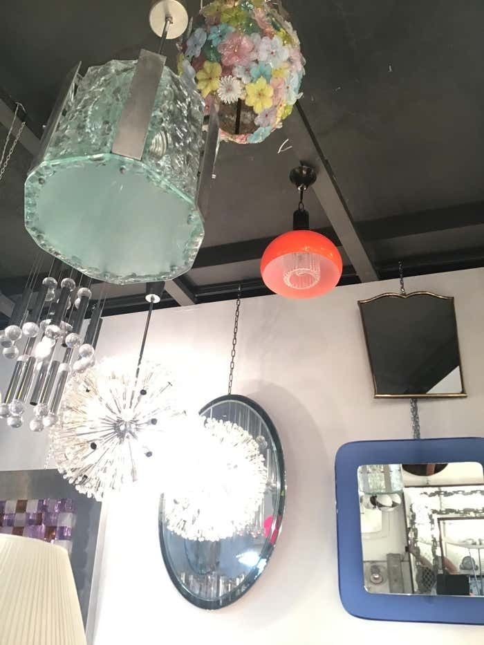 Vistosi Chandelier Murano Glass Metal 1955 Italy photo furniture
