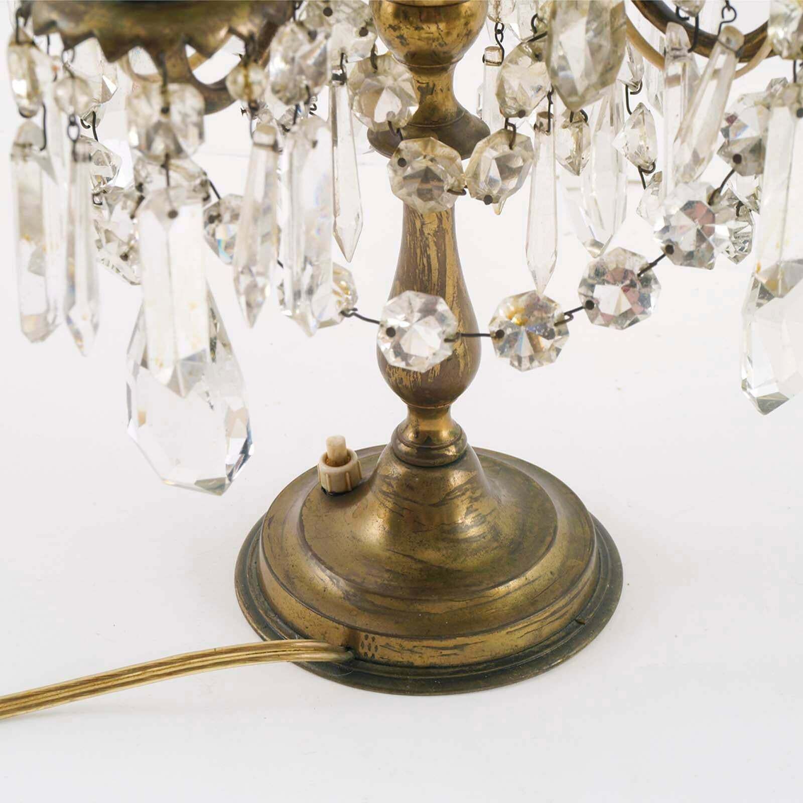 Antique Venetian Electrified Girandoles Candelabra, Swaroski Crystal, Gilt photo vinterior