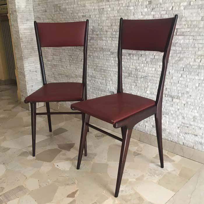 Ico Parisi Chair Beech Wood Upholstered In Teak 1950 Italy photo for sale