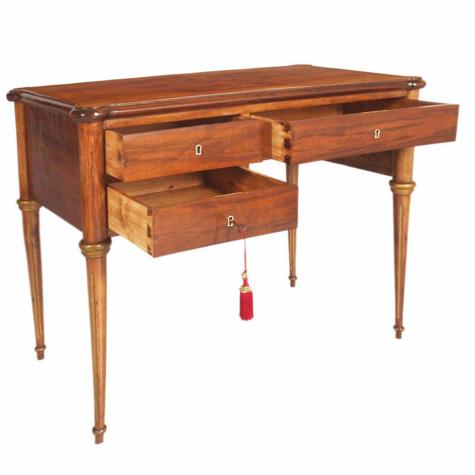 Early 20th Century Writing Desk In Walnut With Inlay By Meroni & Fossati photo furniture