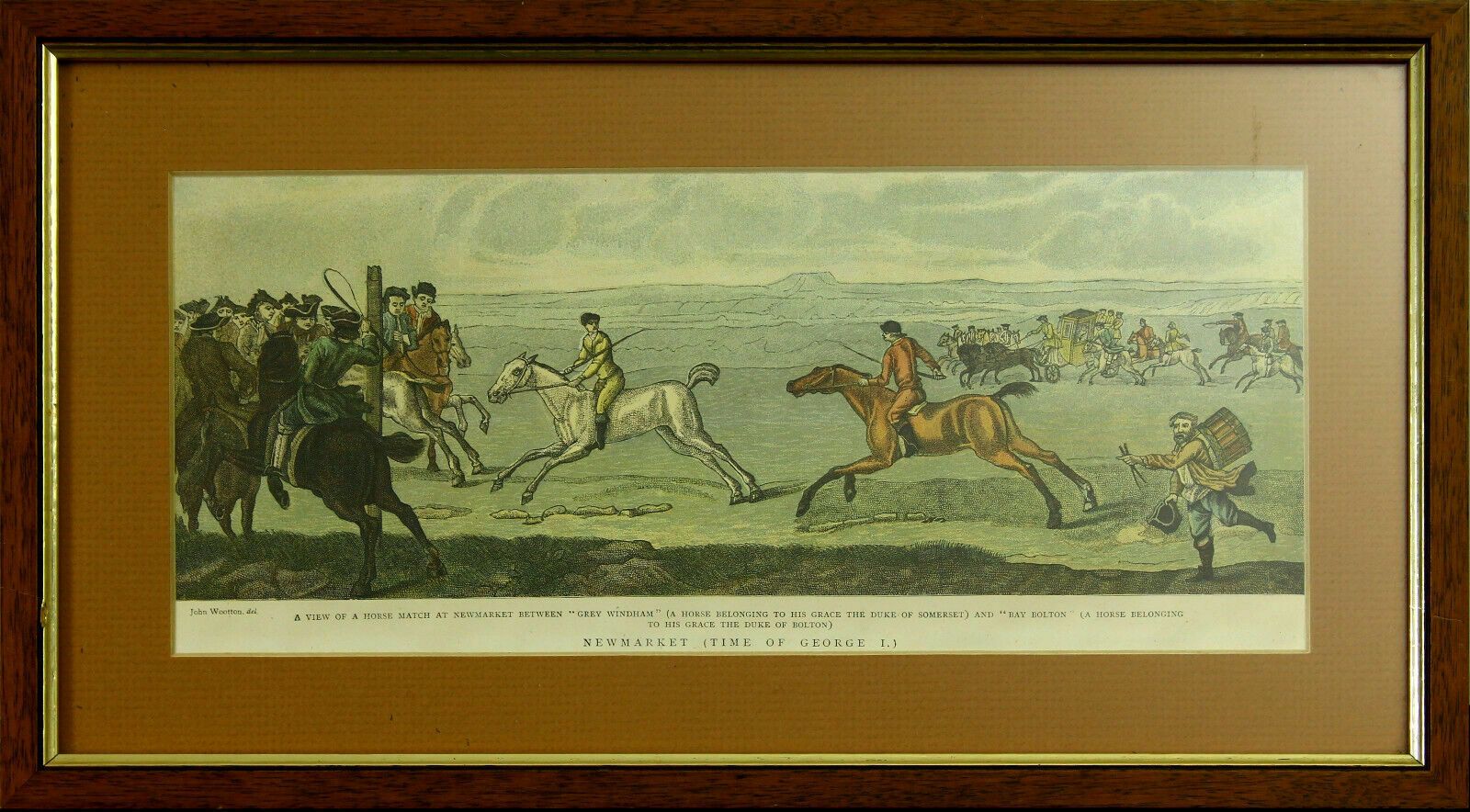 Chromolithograph By E. F Burny And J. Bodger After John Wootton. "Newmarket"
