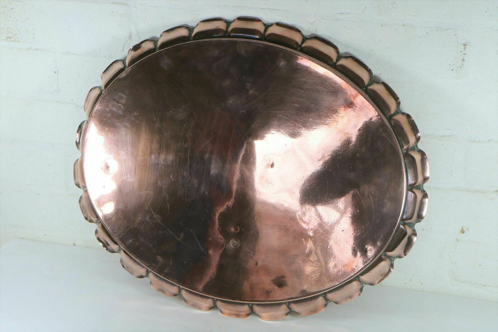 A Large Antique English Copper Tray Arts & Crafts Joseph Sankey Neptune Mark photo Home Decor