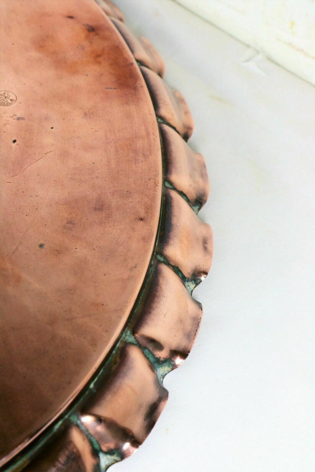 A Large Antique English Copper Tray Arts & Crafts Joseph Sankey Neptune Mark photo vinterior