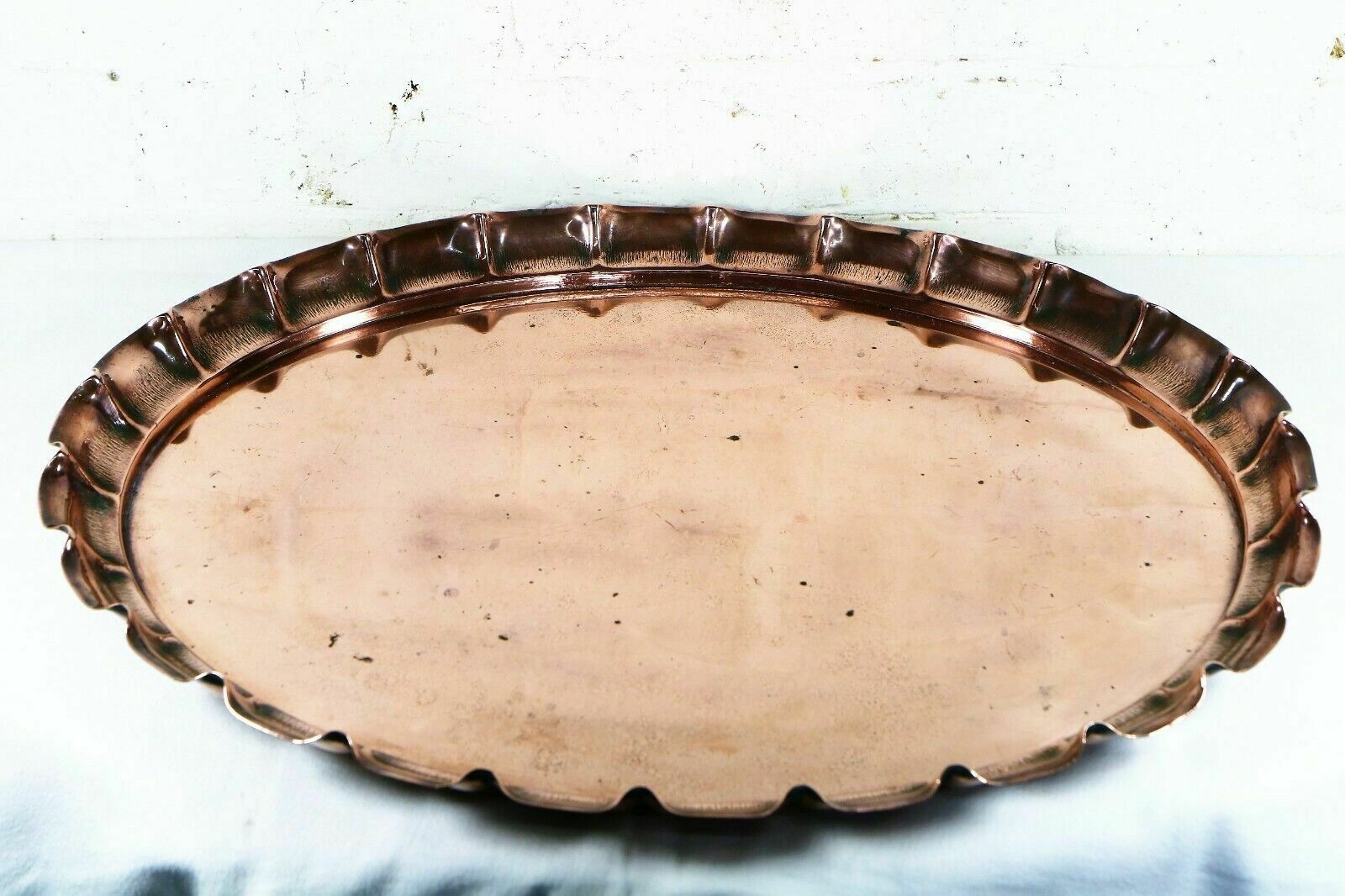 A Large Antique English Copper Tray Arts & Crafts Joseph Sankey Neptune Mark photo buy
