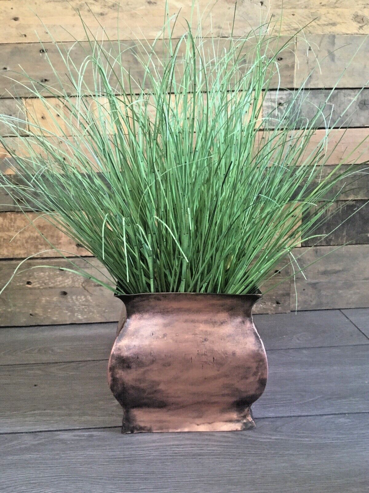 Antique Arts & Crafts / Art Nouveau Country House Solid Copper Planter Plant Pot photo for sale