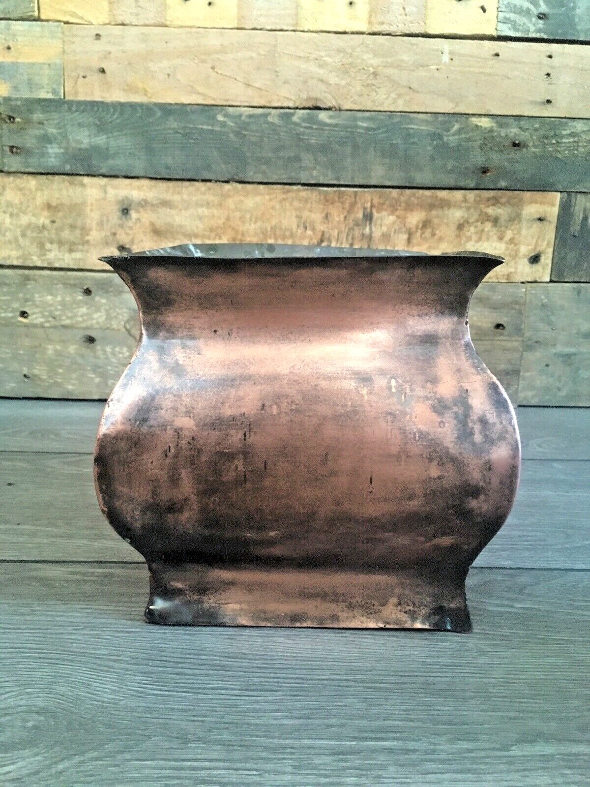 photo for sale Antique Arts & Crafts / Art Nouveau Country House Solid Copper Planter Plant Pot