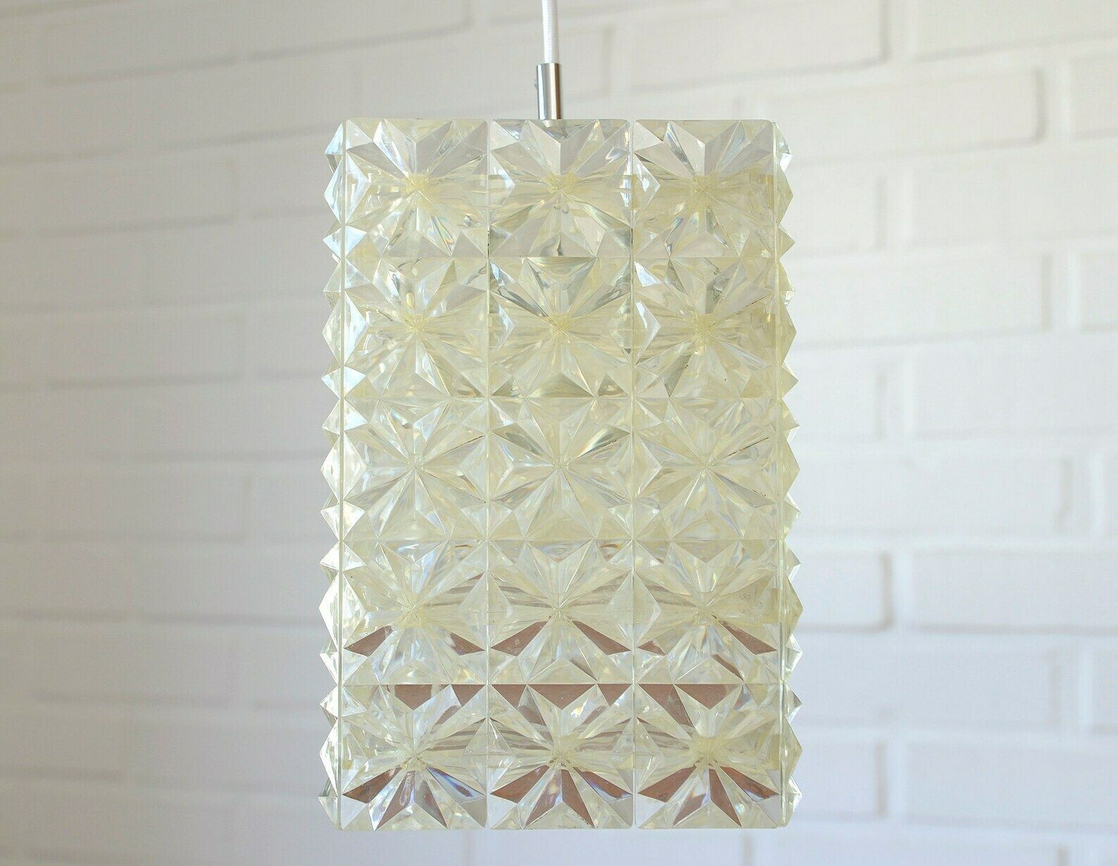 Elegant Vintage Ceiling Lamp / Acrylic Light Fixture / Mid Century Modern / Yugoslavia 1970s