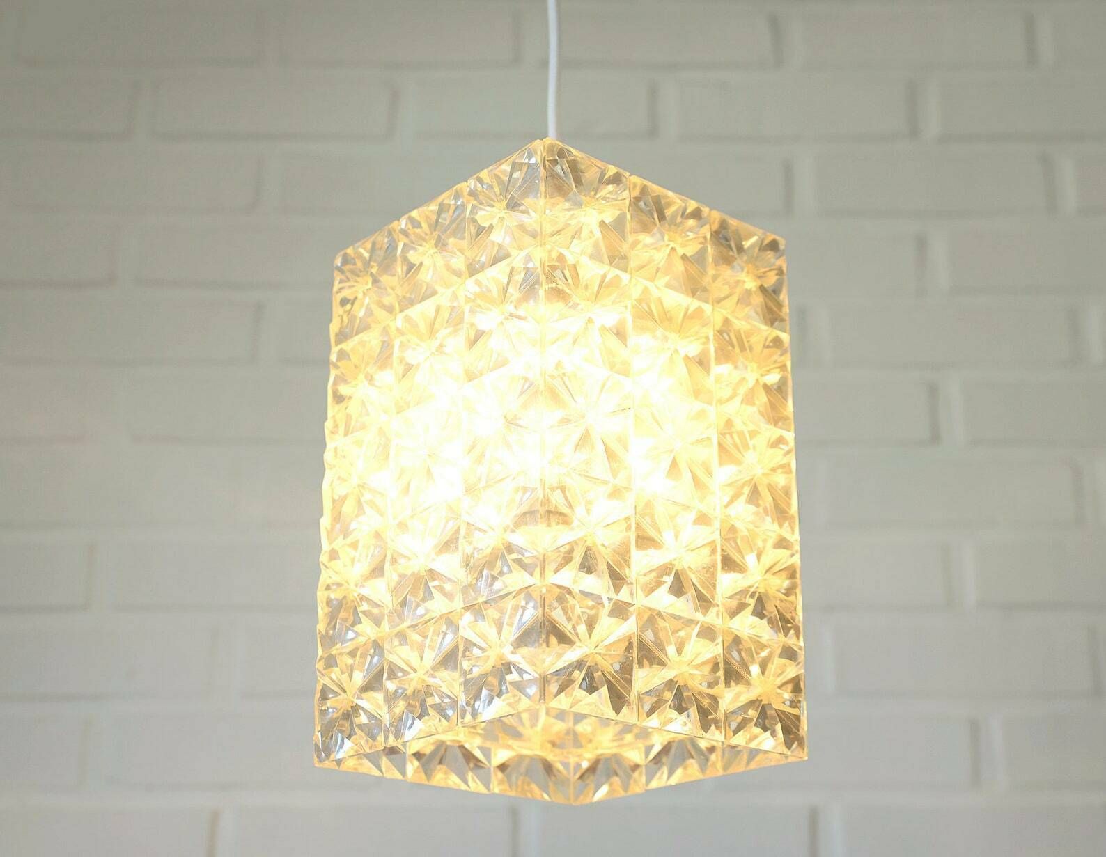 Elegant Vintage Ceiling Lamp / Acrylic Light Fixture / Mid Century Modern / Yugoslavia 1970s photo furniture