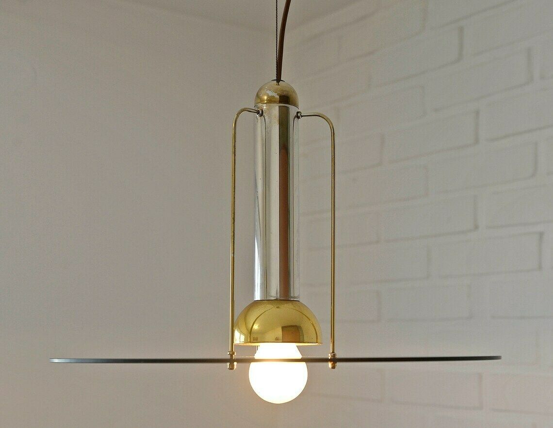 Vintage Pendant Light / Spage Age / Hanging Lamp / Minimalist Chandelier / Mid Century Modern / Post Modern Light Fixture photo Lighting