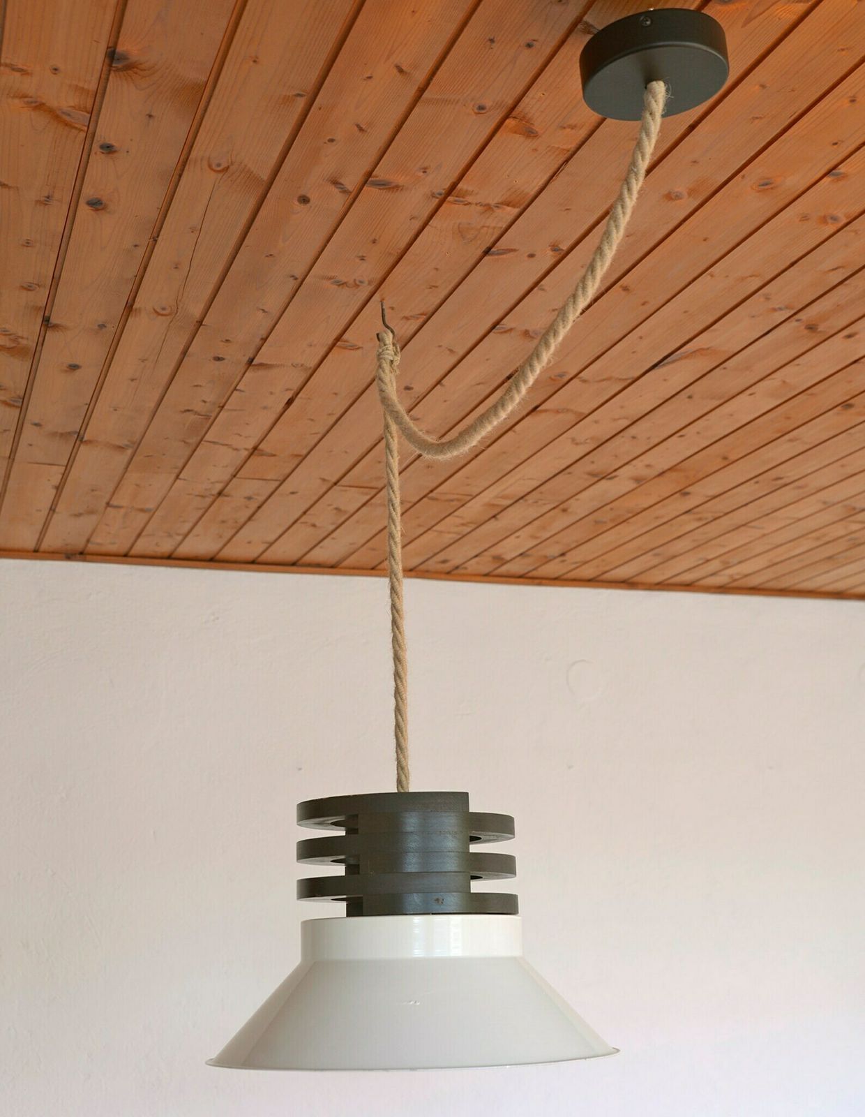 Vintage Brutalist Light Fixture Mcm Pendant Light Large Rustic Ceiling Light Loft Chandelier Mid Century Modern / Yugoslavia 1980's photo vinterior