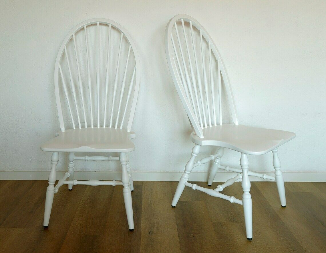 Vintage Wooden Dining Chair / Restored / Accent Windsor Chair / Mid Century Chair / Farmhouse Furniture / Yugoslavia 1980's