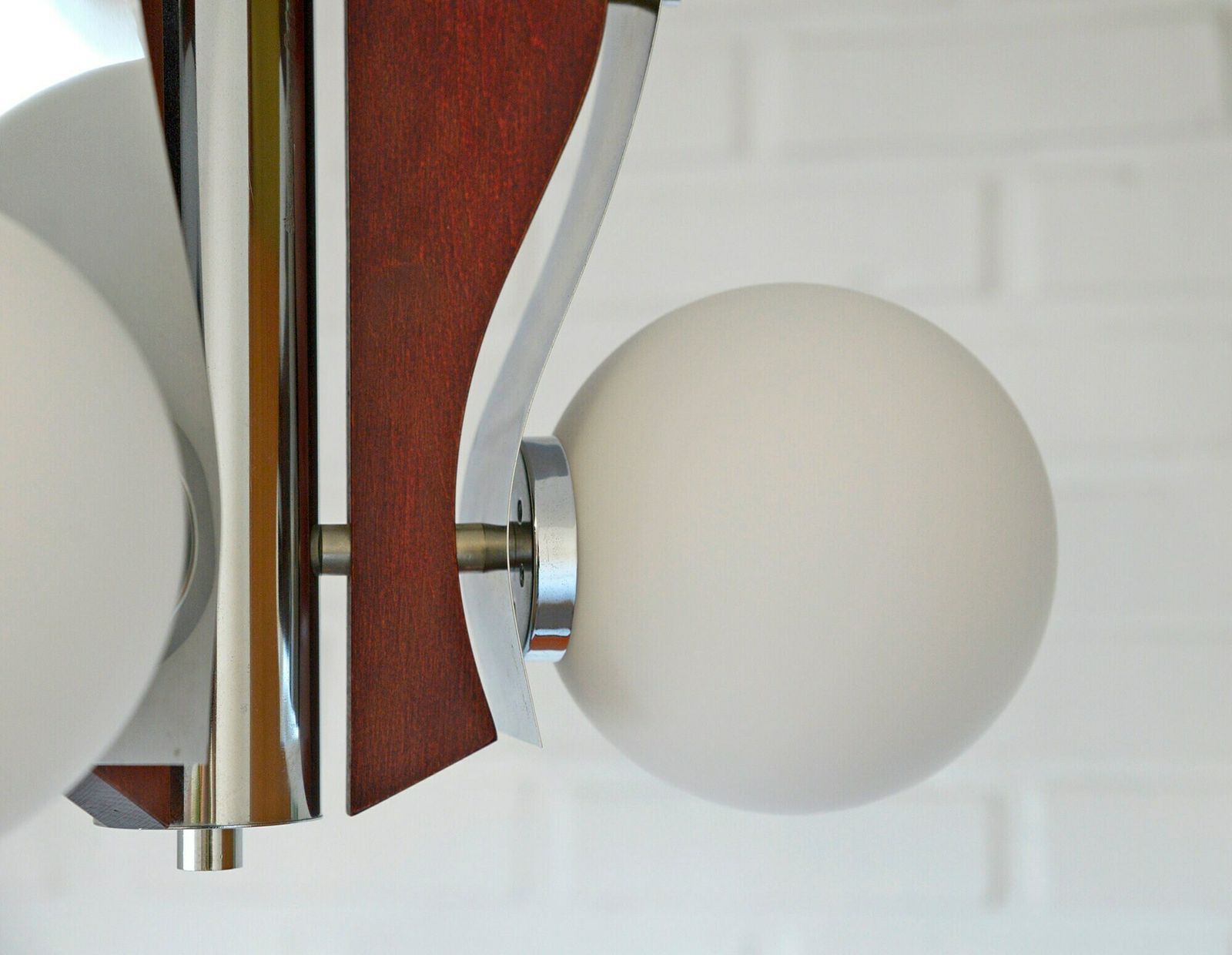 Wooden Sputnik Chandelier / Vintage Pendant Lamp / Space Age From Yugoslavia 80's / Mid Century Modern photo vintage