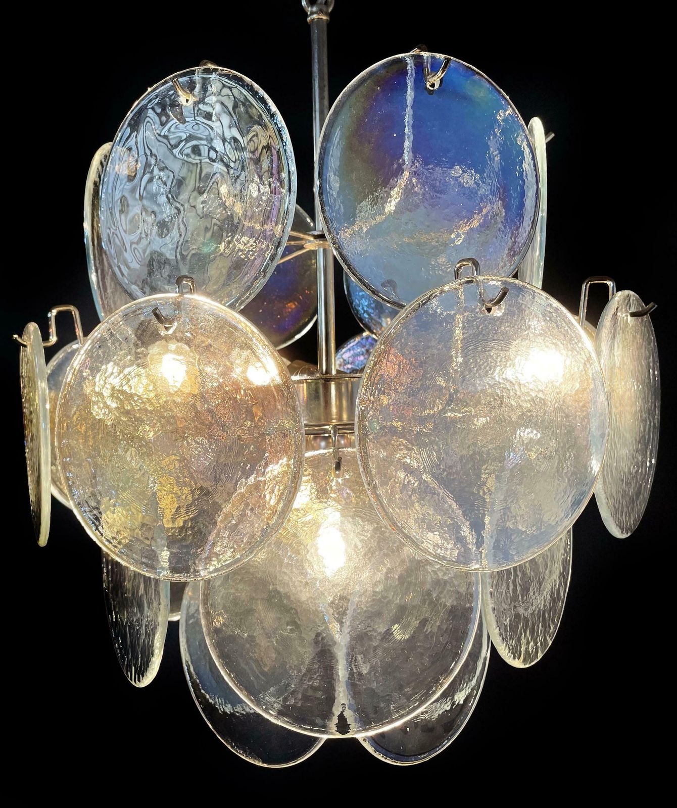 photo buy Beautiful Vintage Iridescent Italian Murano Chandelier   24 Discs
