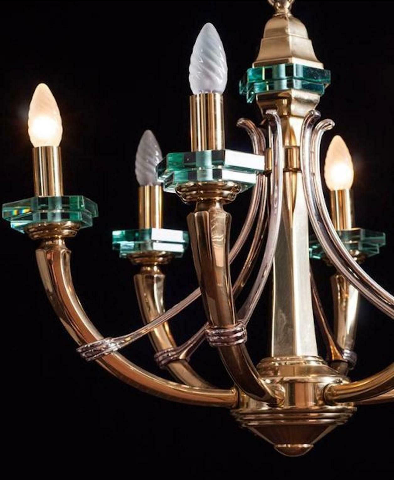 photo vinterior Pair Rare "Luxuria" Italian Chandeliers Fontana Arte Style, 1960s