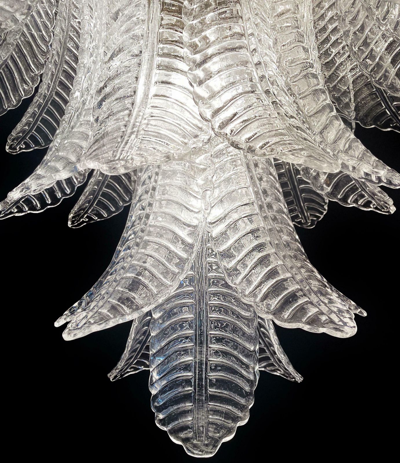 Huge Italian Murano Felci Glass Chandelier   75 Clear Glasses photo buy