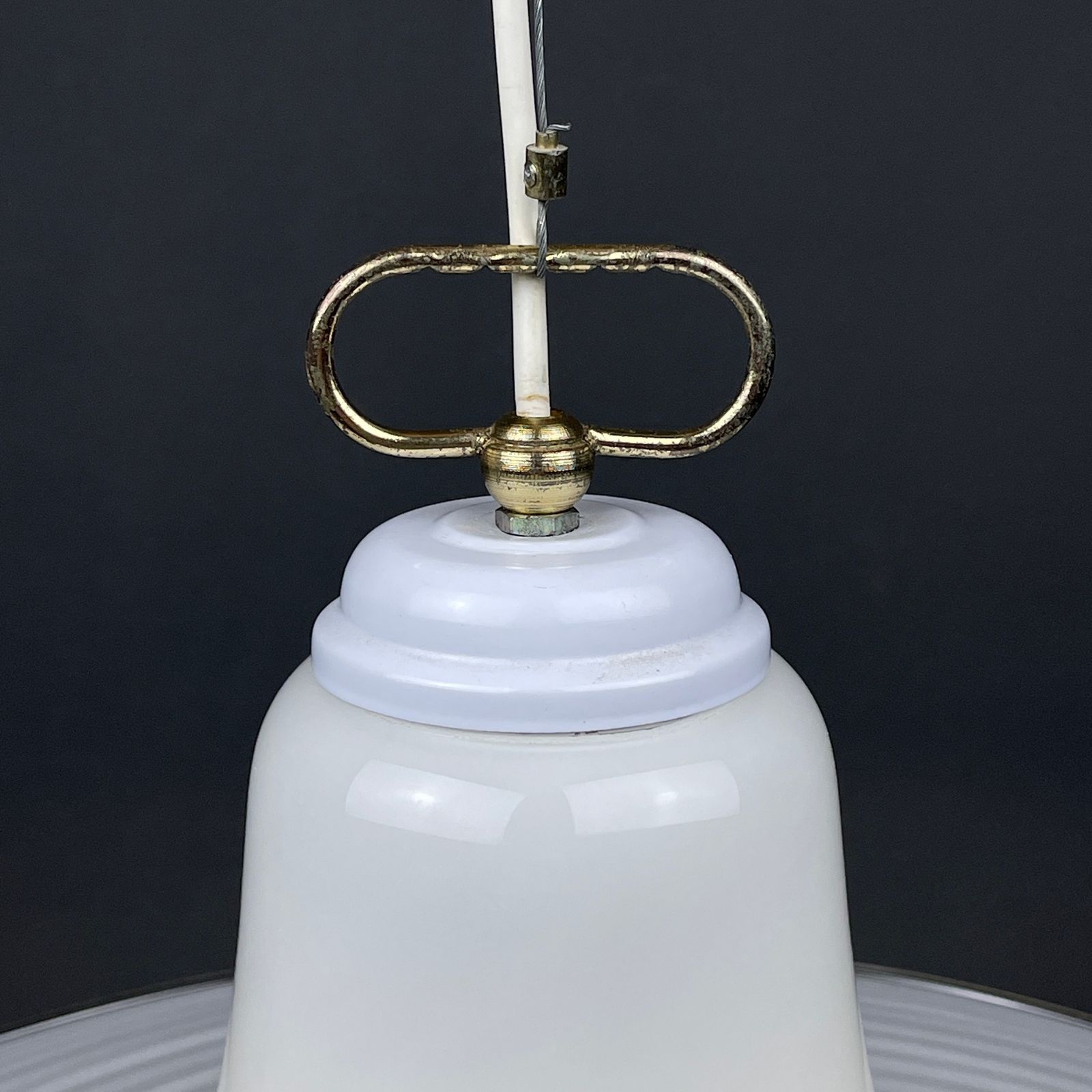 Classic Swirl Murano Glass Pendant Lamp Vetri Murano Italy 70s photo for sale
