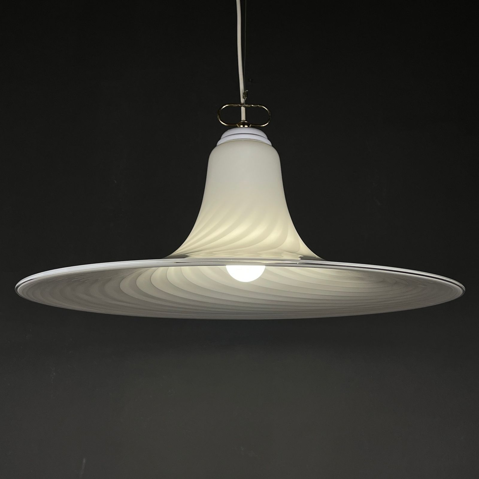 Lighting Classic Swirl Murano Glass Pendant Lamp Vetri Murano Italy 70s photo