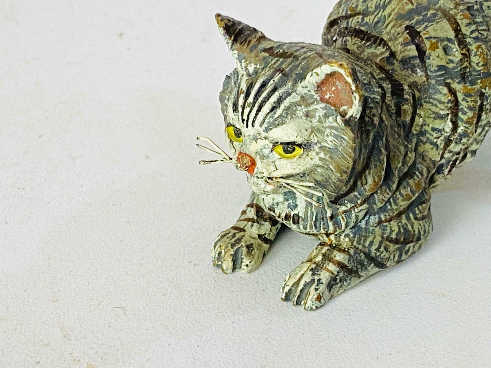 Antique Vienna Bronze Sculpture Of A Cat In Bergman Style, Austria, Ca. 1900 photo 474.0