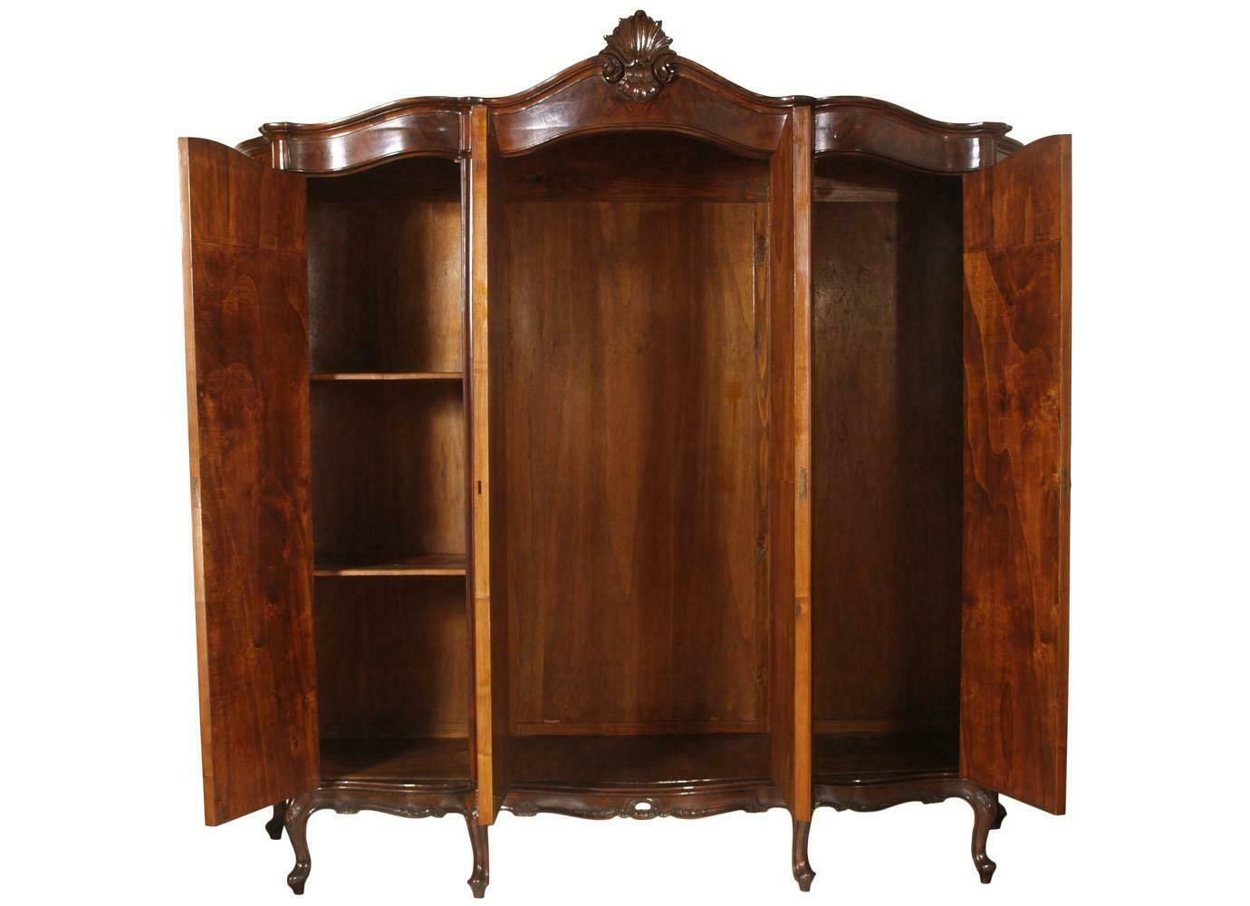 1920s Venetian Baroque Wardrobe Carved Walnut, Attributed Testolini & Salviati photo furniture
