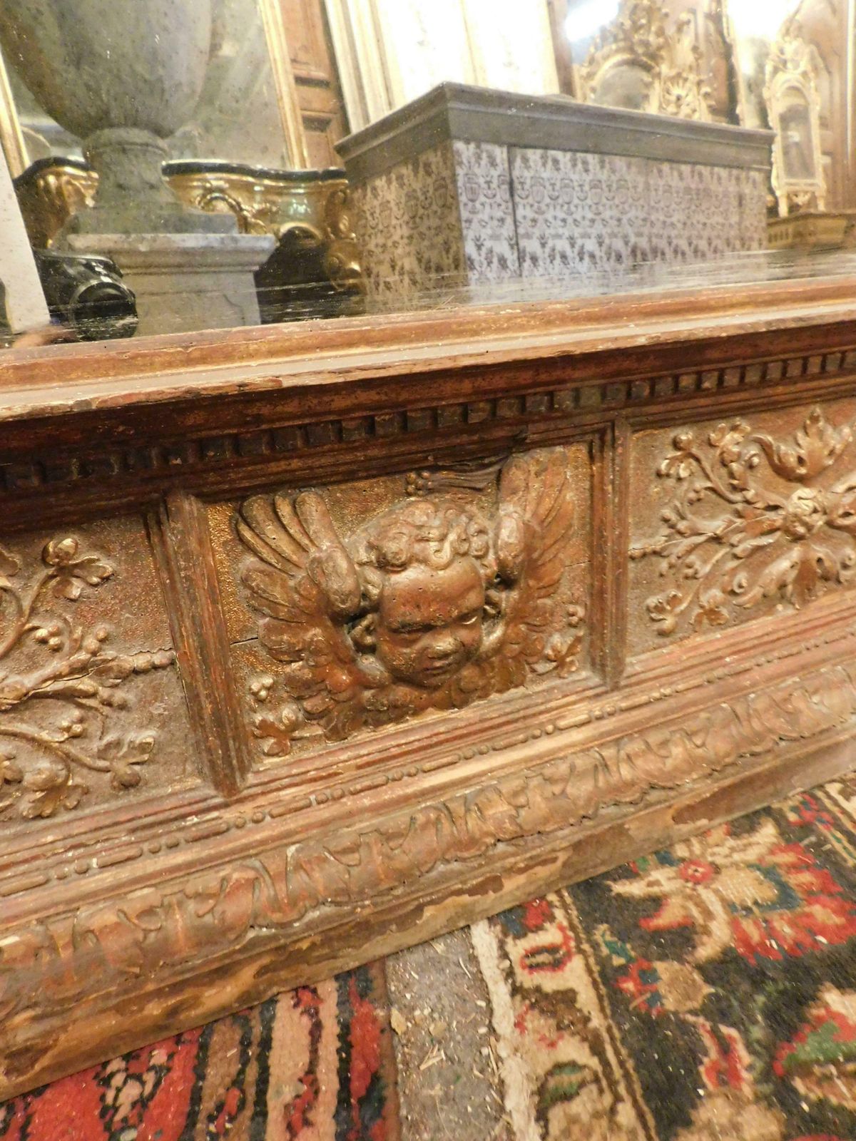 Ancient Gilded And Carved Floor Mirror, 19th Century Italy photo Home Decor