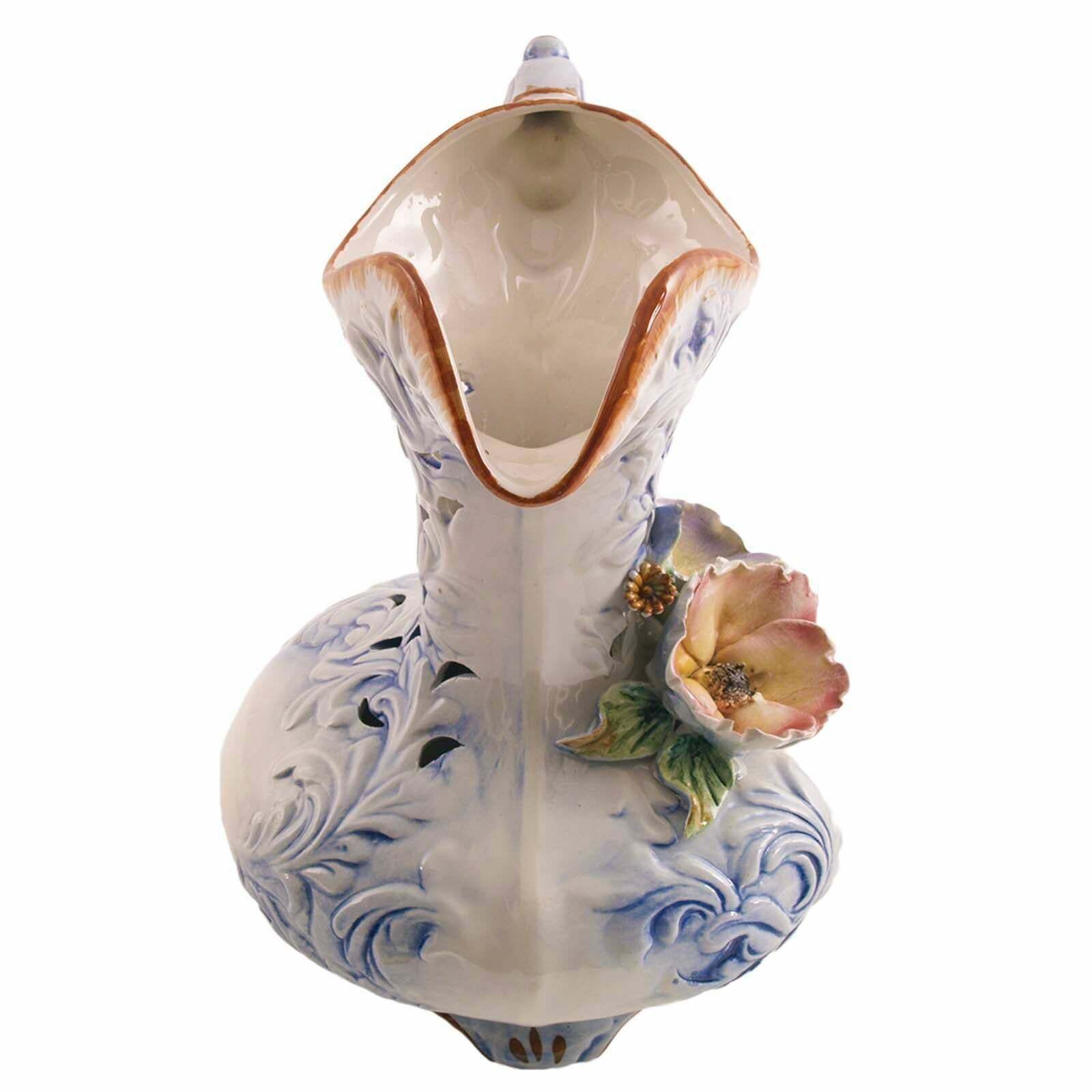 1930s Midcentury Baroque Large Italy Capodimonte Porcelain Pitcher photo Home Decor