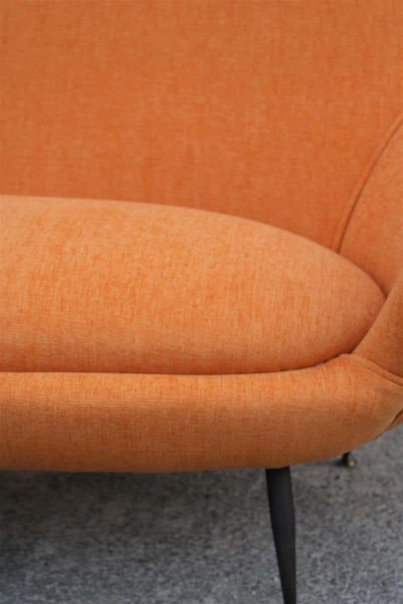 Midcentury Itmidcentury Italian Orange Velvet Sofa Augusto Bozzi For Saporiti Attributedalian Orange Velvet Sofa Augusto Bozzi For Saporiti Attributed photo vintage