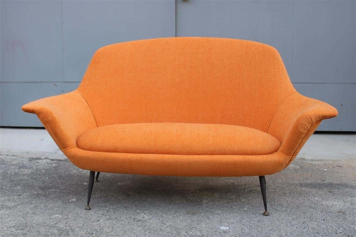 photo furniture Midcentury Itmidcentury Italian Orange Velvet Sofa Augusto Bozzi For Saporiti Attributedalian Orange Velvet Sofa Augusto Bozzi For Saporiti Attributed