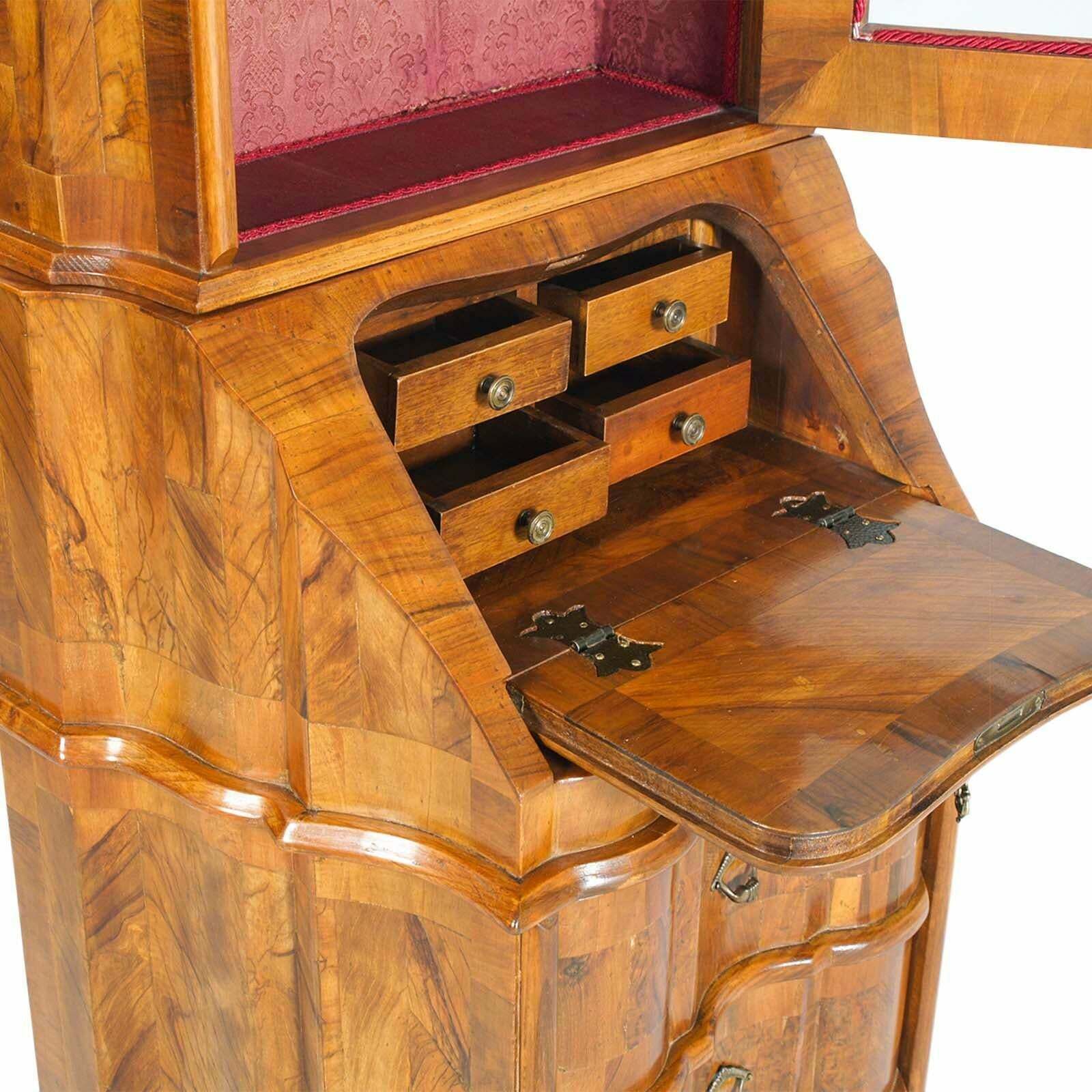 Early 20th Century Trumeau Bureau In Ferrara Walnut Briar , From Bovolone Italy photo vinterior