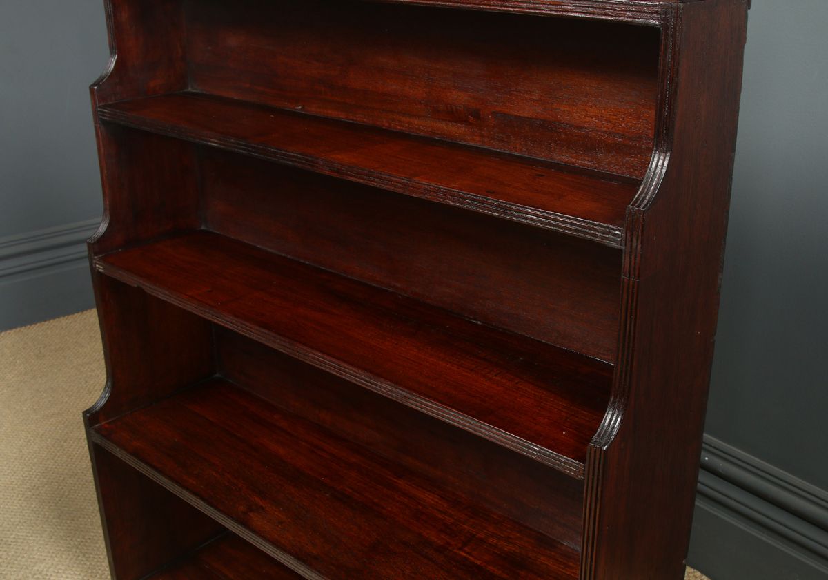 photo furniture Anglo Indian Regency Style Teak Waterfall Pair Of Open Bookcases (Circa 1930)
