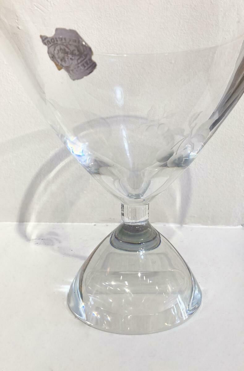 Mid Century Glass Vase By Charles Graffart For Val Saint Lambert, Belgium, 1950s photo furniture